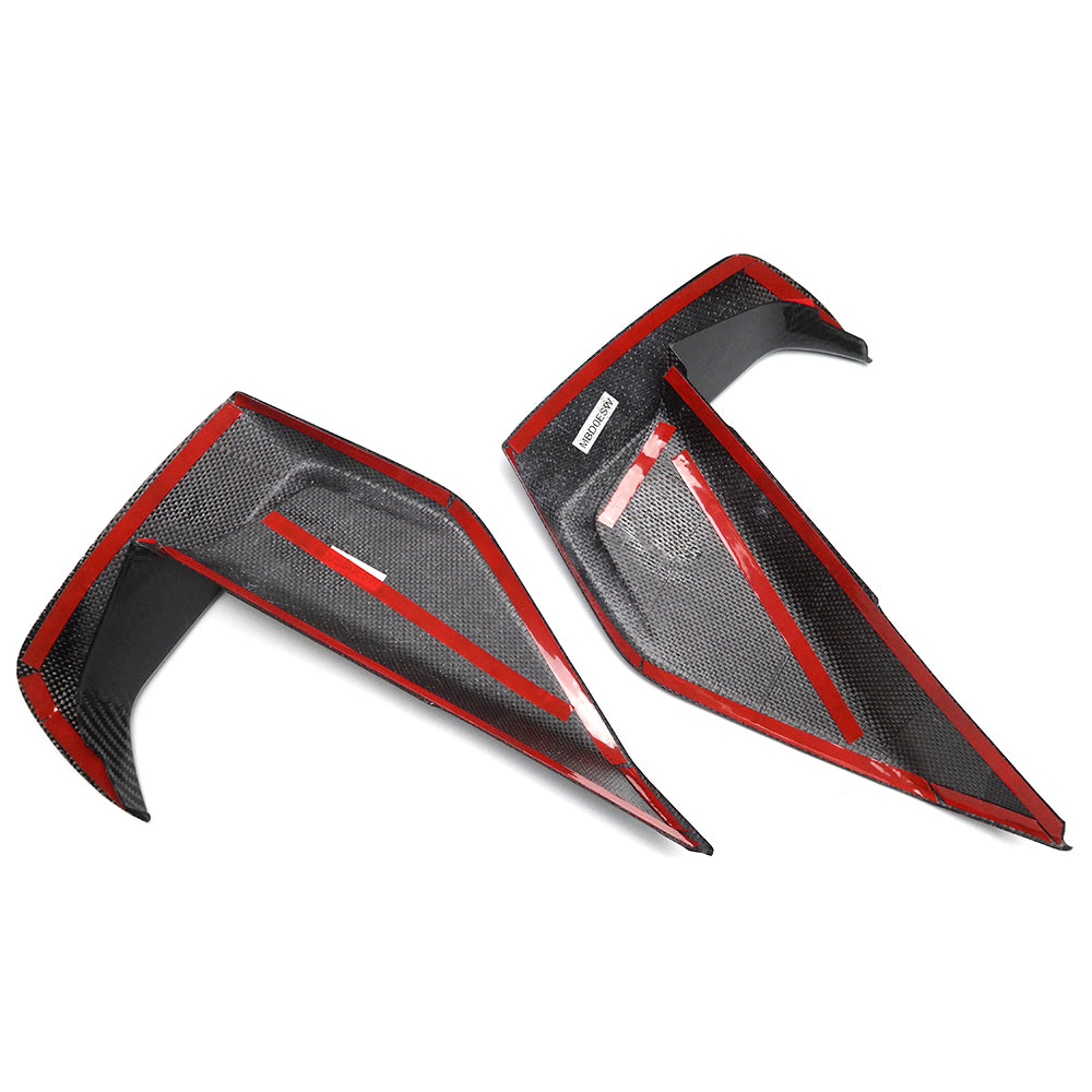 For Mustang S650 GT Front Bumper Side Air Vent Trims Cover Dry Carbon Fiber
