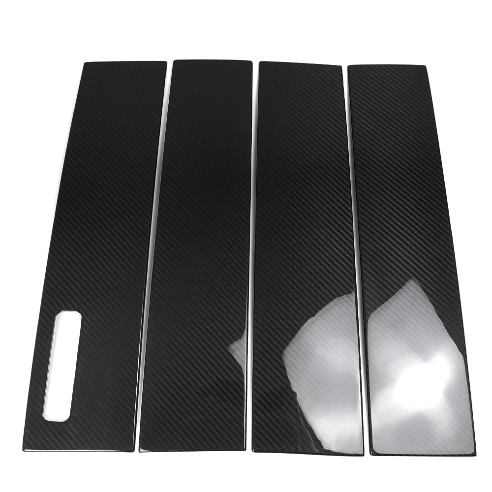 Genuine Carbon Fiber Exterior Window B Pillar Panel Trim For Ford F150 Raptor Limited Lariat XLT 2021 2022 2023 2024 2025