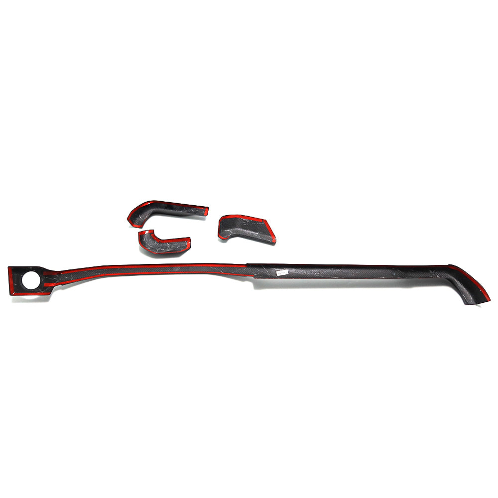 For Ford F-150 F150 F250 F350 Raptor Lariat Limited XLT 2021-2023 4Pcs set Dashboard Trim Cover Dry Carbon Fiber