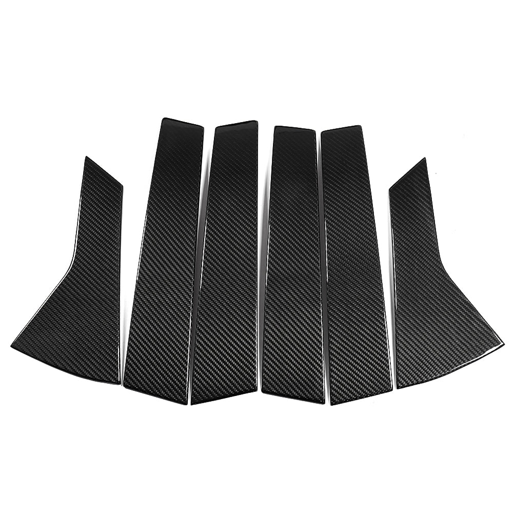 Dry Carbon Fiber Door Window B Pillar Post Trim For Acura Integra A-Spec Type S 2023 2024 2025, Side Window B Post Panels 6PCS