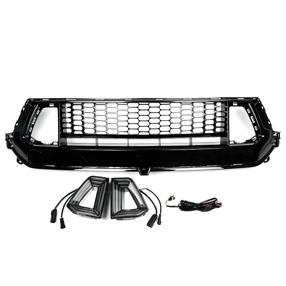 ABS Replacement Upper Grille With LED Light Air Intakes Front Bumper Grille For Ford Mustang S650 GT Ecoboost 2024+