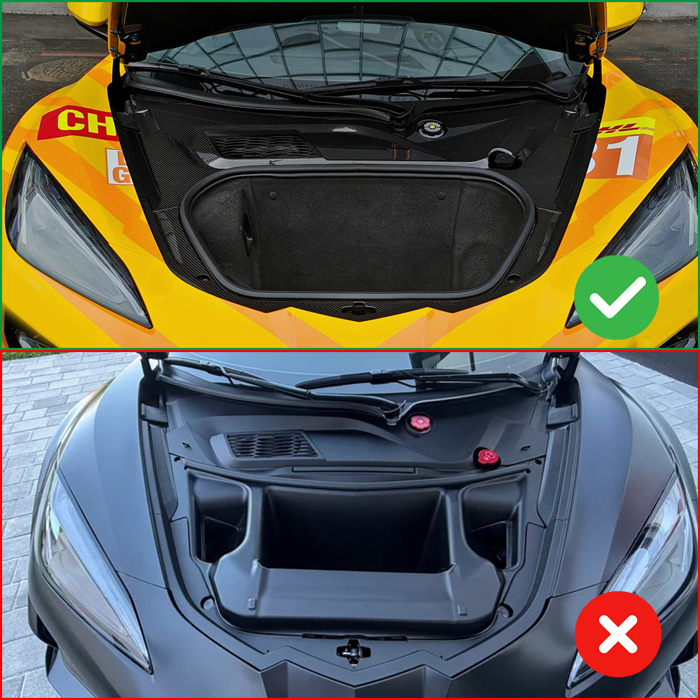 Real Carbon Fiber Frunk Cover Trim Replacement For Corvette C8 Z06 Z51 2020-2026
