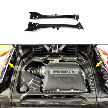 Dry Carbon Fiber Engine Bay Side Cover Trims For Lotus Emira V6 MT Sports 2022 2023 2024 2025