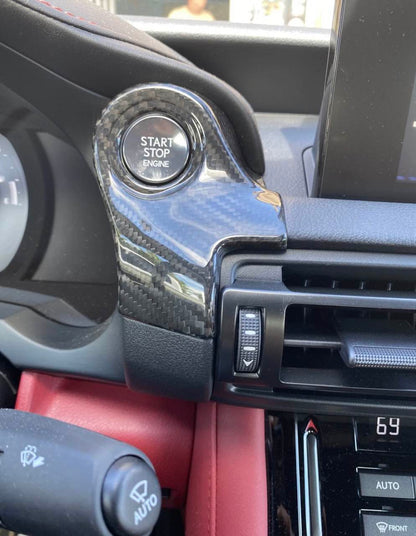 Real Dry Carbon Fiber Engine Start Button Cover Trim for Lexus IS IS500 IS350 IS300 2021 2022 2023 2024 2025 2026