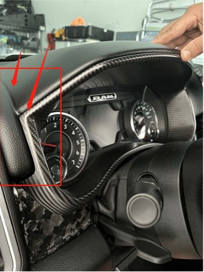 Real Carbon Fiber Speedometer Gauge Cover For Dodge Ram TRX 1500 Limited Rebel Big Horn Laramie 2019+