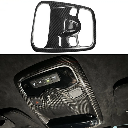 Car Roof Reading Light Lamp Trim For Lotus Emira I4 V6 Convertible Coupe 2022 2023 2024 2025, Genuine Carbon Fiber Decorative Cover Panel