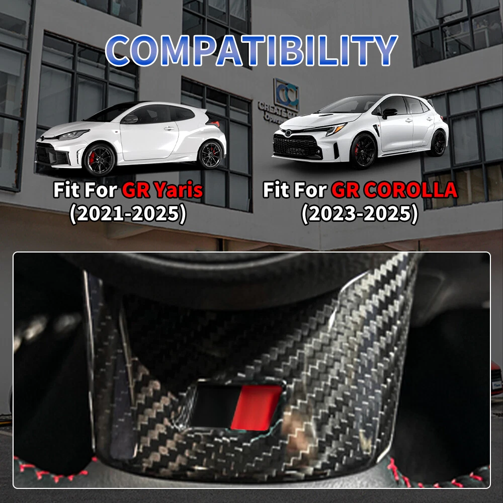 Real Dry Carbon Fiber Steering Wheel Lower Cover Trim for Toyota GR Corolla GR Yaris 2023 2024 2025 2026