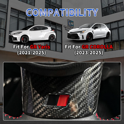 Real Dry Carbon Fiber Steering Wheel Lower Cover Trim for Toyota GR Corolla GR Yaris 2023 2024 2025 2026