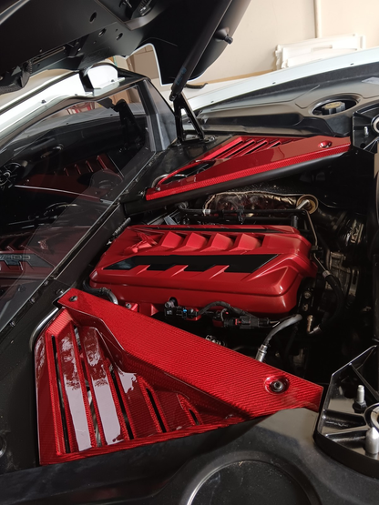 For Corvette C8 Stingray Z06 Coupe 2020+ Replacement Engine Bay Side Cover Dry Carbon Fiber Accessories