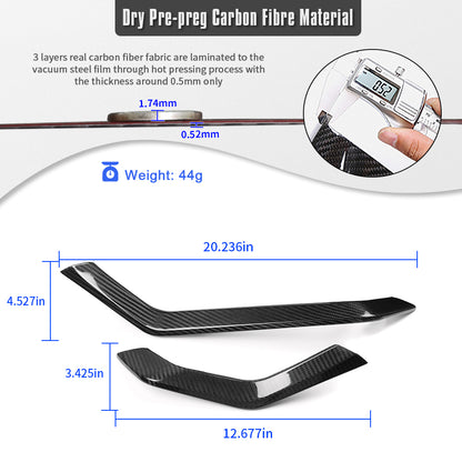 Dry Carbon Fiber Dashboard HUD Surround Panel Trim For Corvette C8 ZR1 Z06 Stingray Convertible Coupe 2026+ 2PCS Speedometer Back Bezel