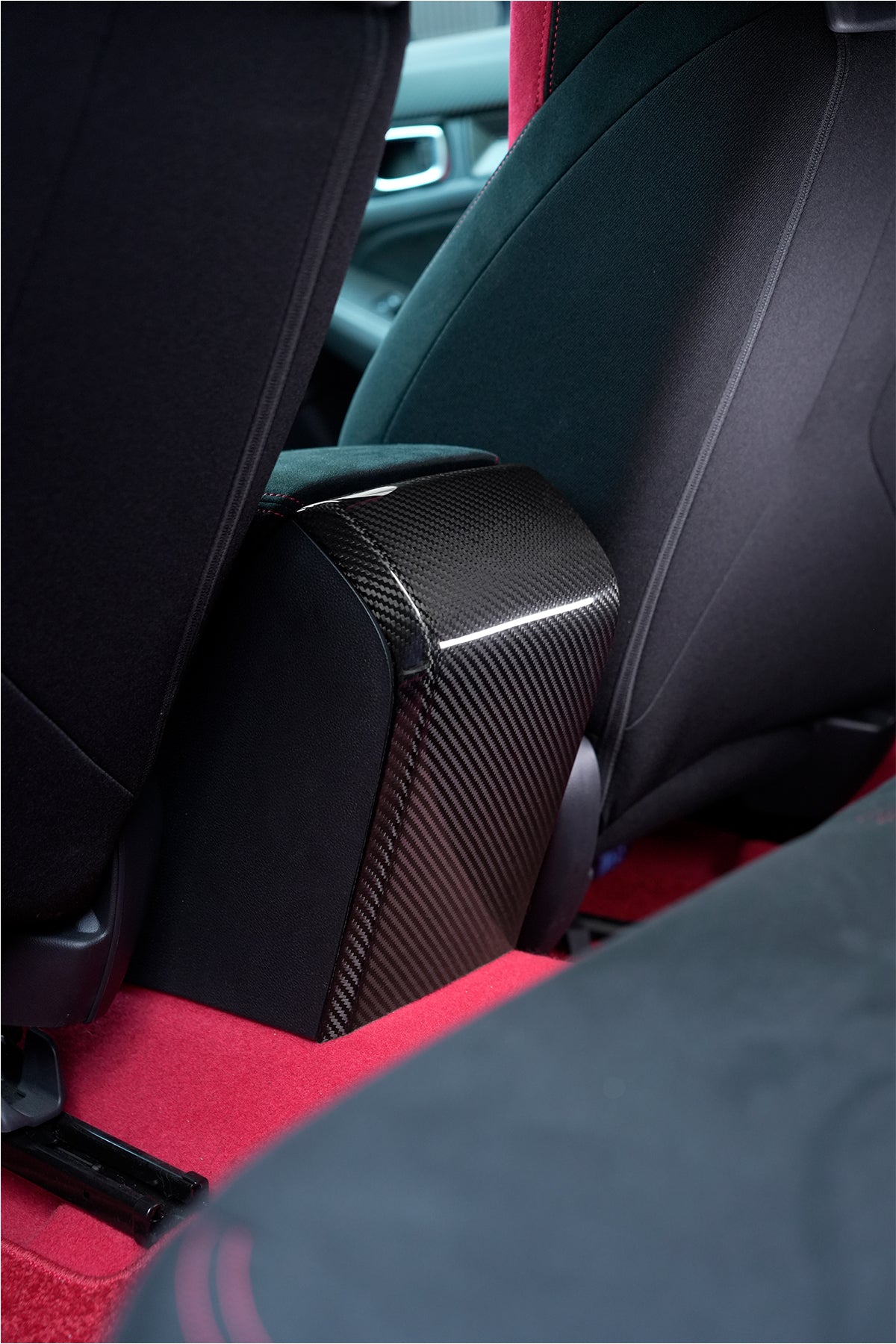 Dry Carbon Fiber Center Console Armrest Rear Kick Protection Panel for Honda Civic Type R 2023-2026