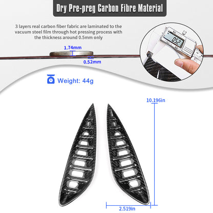 Real Dry Carbon Fiber Front Bumper Side Vent Trim for Lexus LC LC500 LC500h 2018 2019 2020-2026