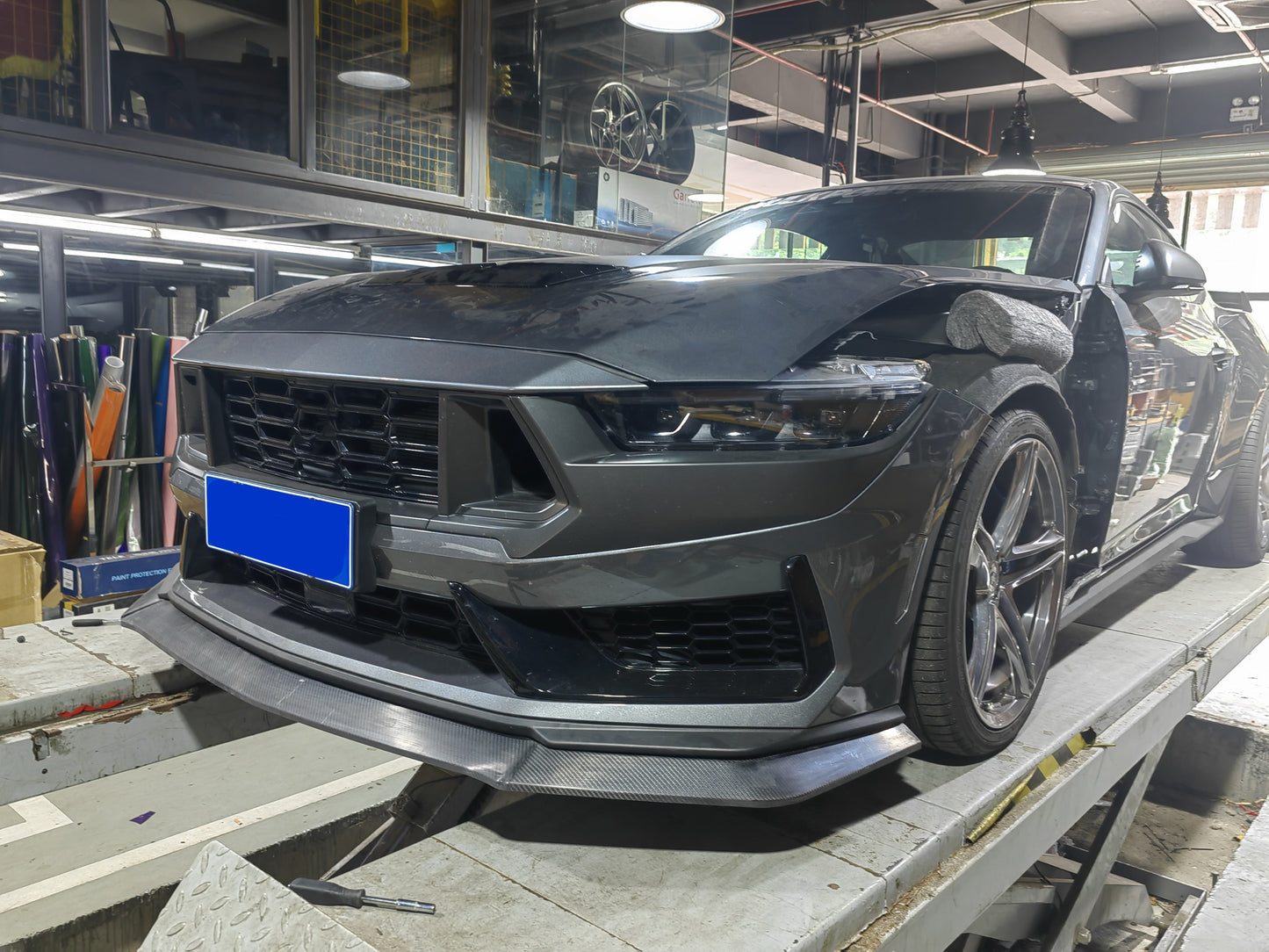 For Mustang S650 Dark horse 2024+ Non Performance Handling Package Model Front Bumper Lip Splitter Real Carbon Fiber