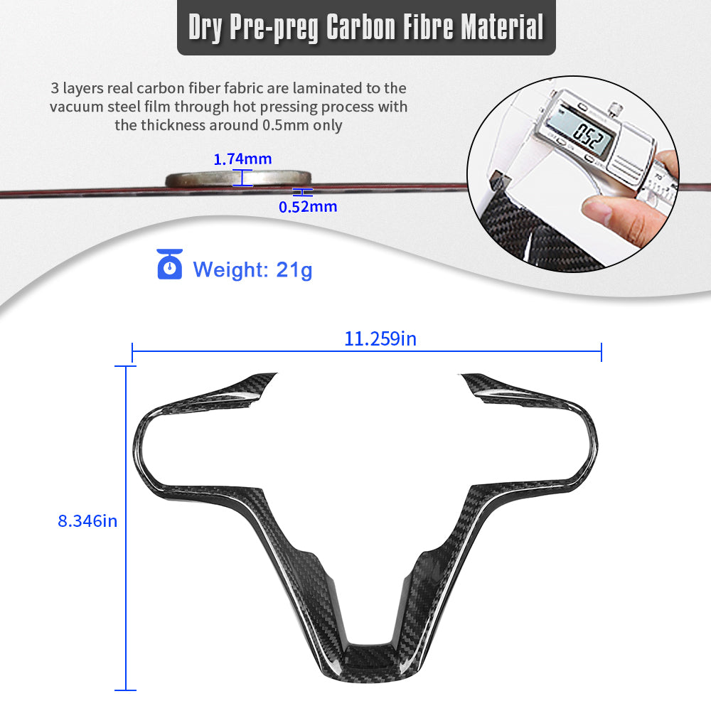 Real Dry Carbon Fiber Steering Wheel Cover Trim for Lexus LC500 2018-2026