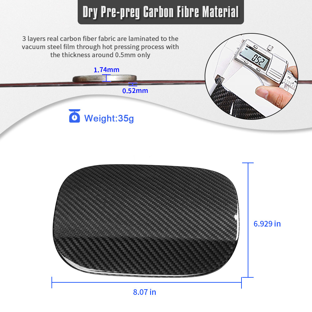 Dry Carbon Fiber Fuel Filler Door Panel Trim for Lexus LC500 LC500h 2018-2026 Gas Tank Filler Flap