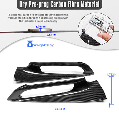 Pre-Preg Carbon Fiber Door Window Switch Panel For Corvette C8 2026+ E-Ray Stingray ZR1 Z06 Interior Door Panel Handrest Cover