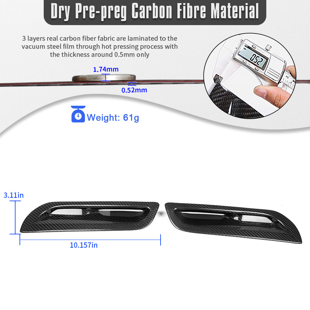 Real Dry Carbon Fiber Front Bumper Side Vent Cover Trim for Toyota GR Corolla GZEA14 Morizo Circuit Core 2023 2024, NOT For 2025 2026