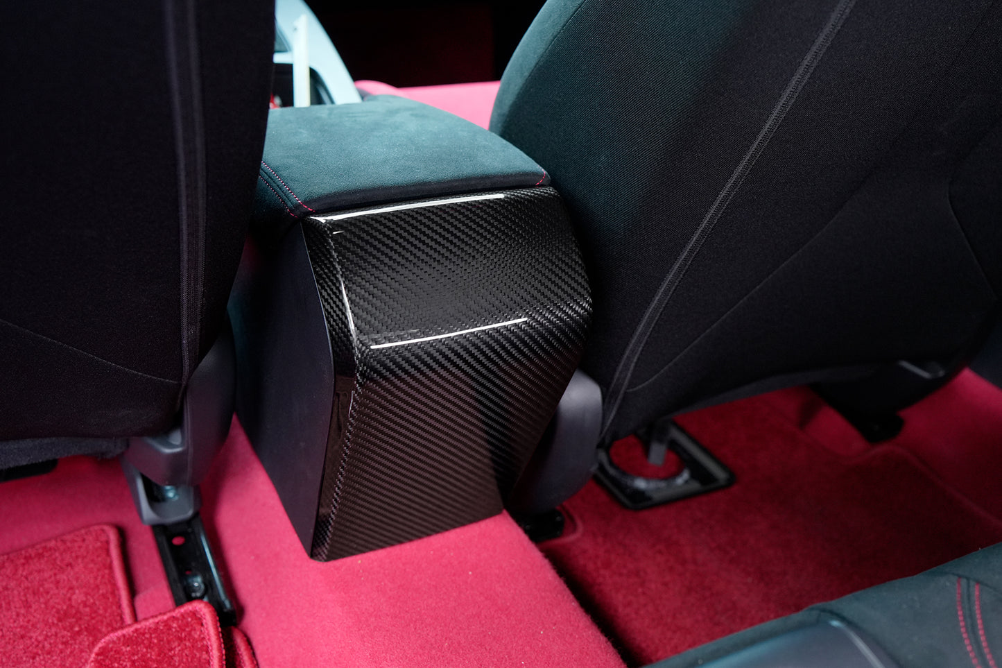 Dry Carbon Fiber Center Console Armrest Rear Kick Protection Panel for Honda Civic Type R 2023-2026