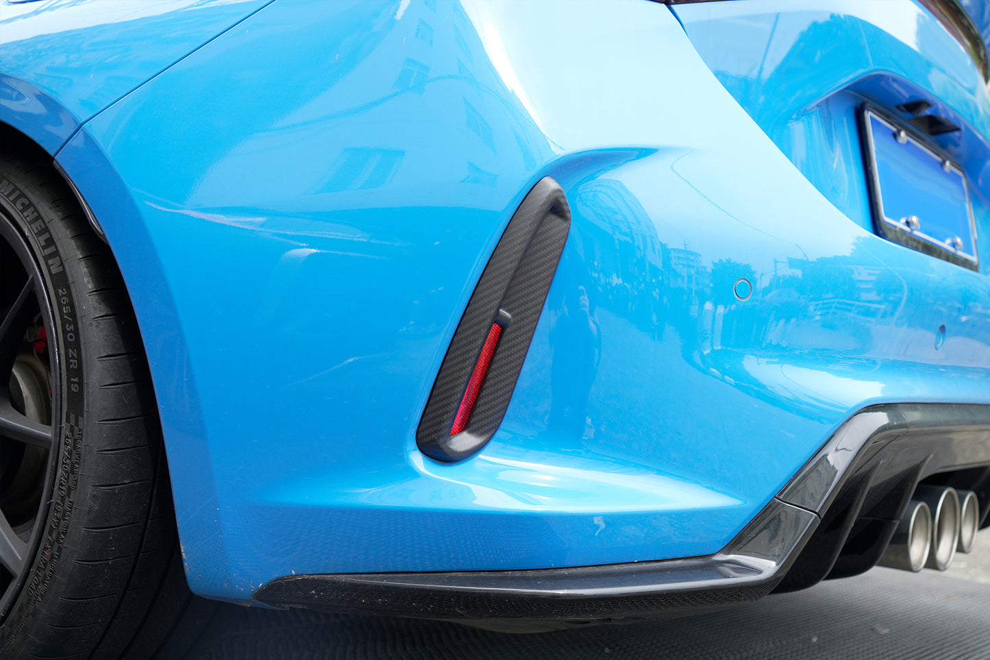 Dry Carbon Fiber Rear Bumper Reflectors Cover Trim for Honda Civic FL5 Type R 2023 2024 2025 2026
