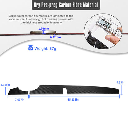 Real Dry Carbon Fiber Co-Pilot Panel Trim Strip For Lexus LC LC500 LC500h 2018 2019 2020 2021 2022 2023, Center Console Decor