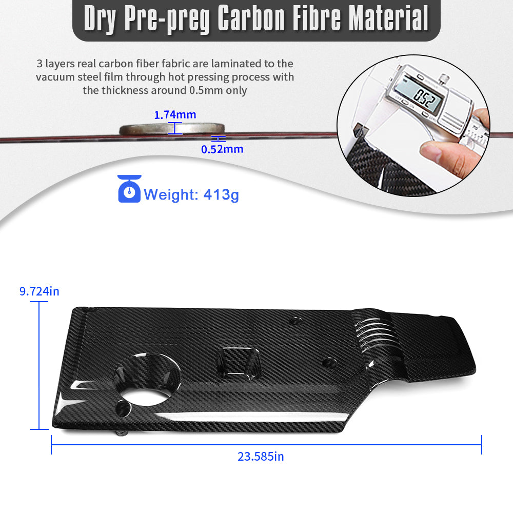Prepreg Dry Carbon Fiber Engine Hood Cover Trim For Acura Integra Type-S 2023 2024 2025, Replacement