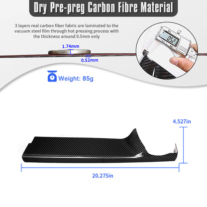 Dry Carbon Fiber Glove Box Lid Cover Trim for Toyota GR Yaris 2025 2026, Passenger-Side Decor