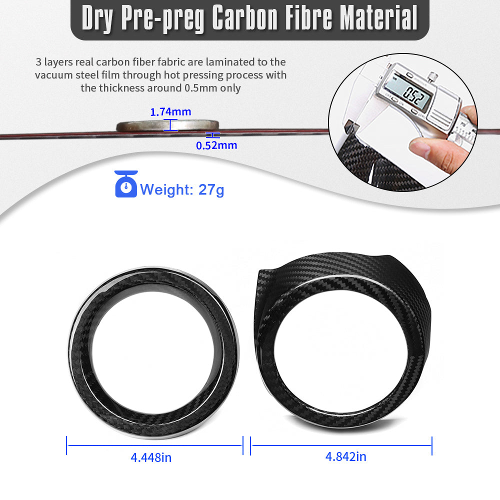 Dry Carbon Fiber Dashboard Side Vent Trim For Toyota GR Yaris 2025 2026, Center Console Air Vent Ring