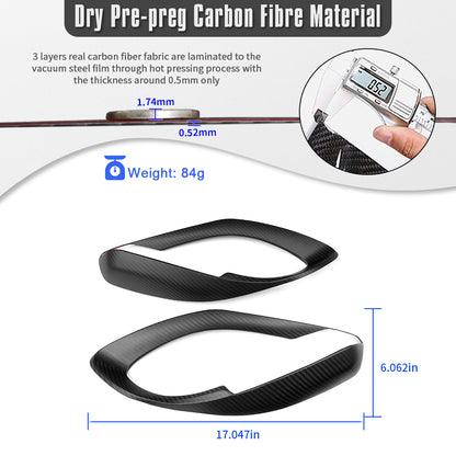 Dry Carbon Fiber Inner Door Handle Frame Cover For Toyota GR Yaris 2025 2026, Interior Door Trim