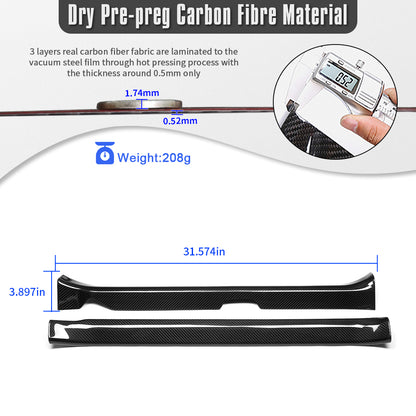 Dry Carbon Fiber Interior Door Sill Cover Trim for Toyota GR Yaris 2025 2026+ Door Edge Guards