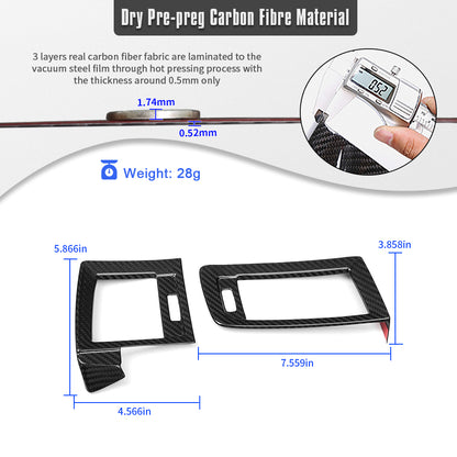Real Dry Carbon Fiber Dashboard Side Air Conditioning Vent Outlet Cver Trim for Lexus LC500 LC500h Coupe Concertible 2018 2019 2020 2021 2022 2023, Not for 2024+