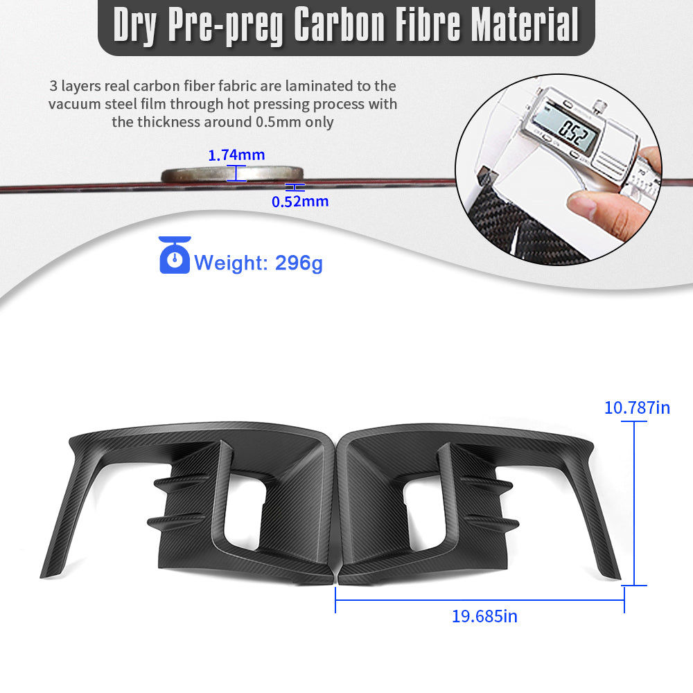 Dry Carbon Fiber Fog Light Cover Trim For Toyota GR Yaris Hatchback 2025 2026, Front Bumper Fog Lamp Frame