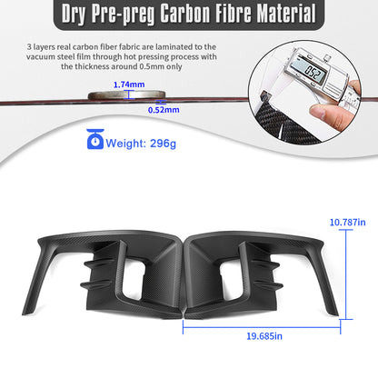 Dry Carbon Fiber Fog Light Cover Trim For Toyota GR Yaris Hatchback 2025 2026, Front Bumper Fog Lamp Frame