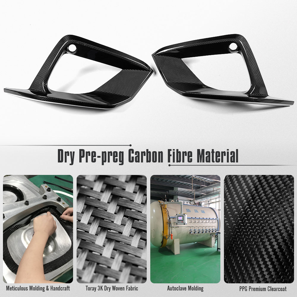 Real Carbon Fiber Fog Light Cover Trim For Acura Integra Type S DE5 2023 2024 2025, Front Bumper Fog Lamp Grille Bezel