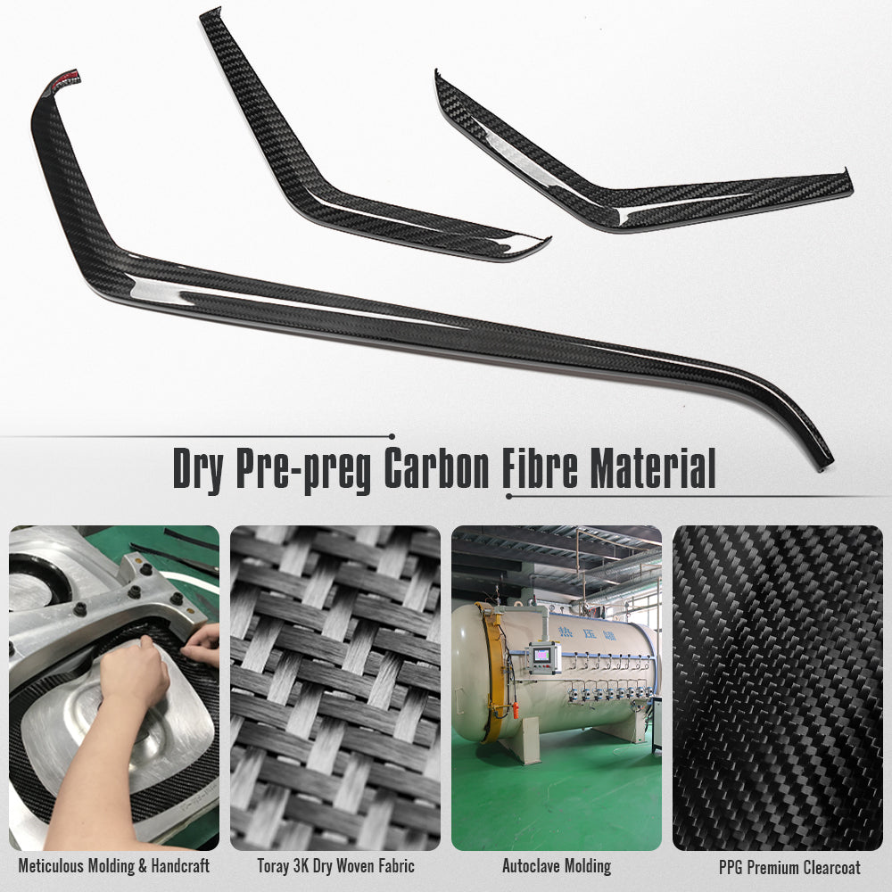 Dry Carbon Fiber Dashboard Side Accent for Chevrolet Corvette C8 Stingray Z06 ZR1 2026+ Dash Upper Trim