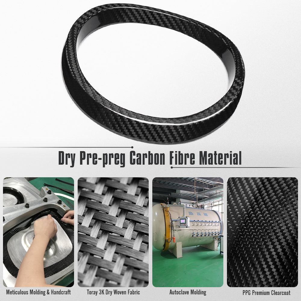 Real Dry Carbon Fiber Front Grille Emblem Ring Trim for Lexus LC500 LC500h Z100 2018-2026 Exterior Badge Decoration Cover