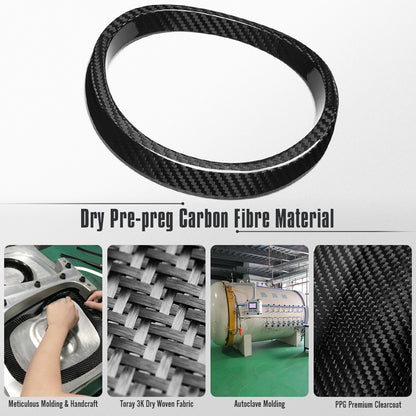 Real Dry Carbon Fiber Front Grille Emblem Ring Trim for Lexus LC500 LC500h Z100 2018-2026 Exterior Badge Decoration Cover