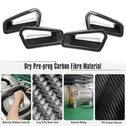 Dry Carbon Fiber 4PCS Seat Backrest Trim for Honda Civic Type R FL5 2023-2026