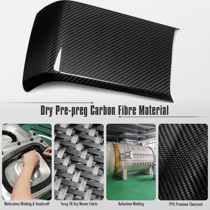 Dry Carbon Fiber Center Console Armrest Rear Kick Protection Panel for Honda Civic Type R 2023-2026