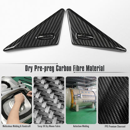 Real Dry Carbon Fiber Front Window Triangle Cover Trim For Lexus LC LC500 LC500h 2018 2019 2020-2026