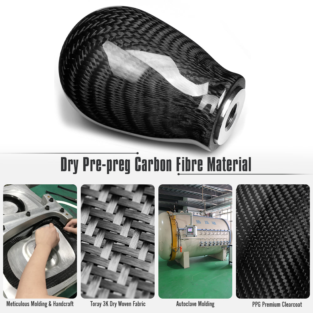 Real Dry Carbon Fiber Gear Shift Knob Cover Trim for Honda Civic Type R FL5 Hatchback CTR 2023-2026