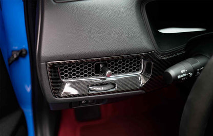 Dry Carbon Fiber Dashboard Air Vent Outlet Honeycomb Panel Trim for Honda Civic Type R 2023 2024 2025 2026