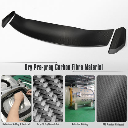 Dry Carbon Fiber Add-on Style Tailgate Spoiler for Ford Mustang S550 S650 Dark Horse GT 2015-Up Rear Trunk Spoiler