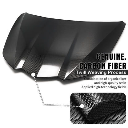 Real Carbon Fiber Replacement Front Engine Hood Cover For Corvette C8 Stingray Coupe HTC Z06 Z51 2020-2025, Exterior Trim