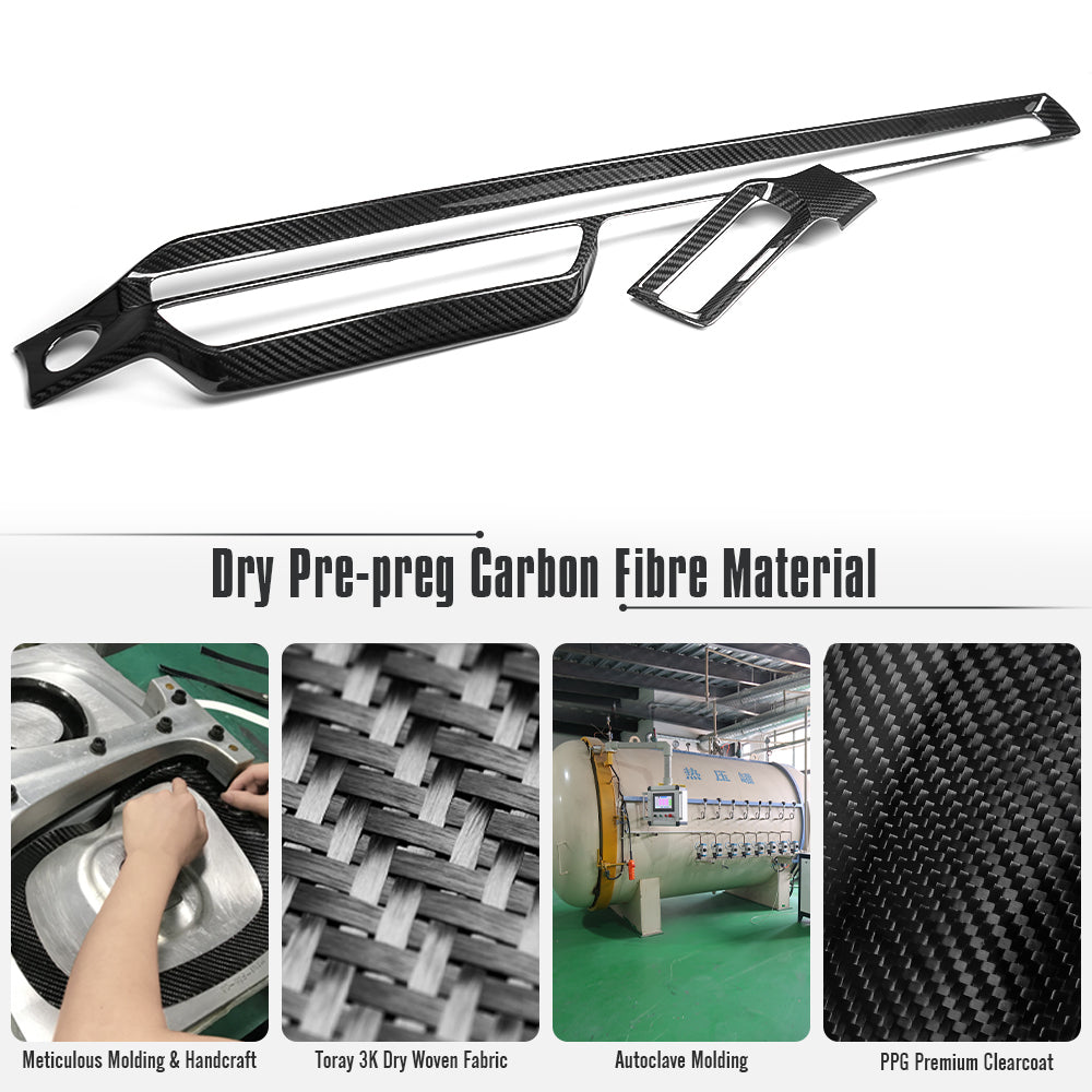 Dry Carbon Fiber Dashboard Air Vent Outlet Honeycomb Panel Trim for Honda Civic Type R 2023 2024 2025 2026