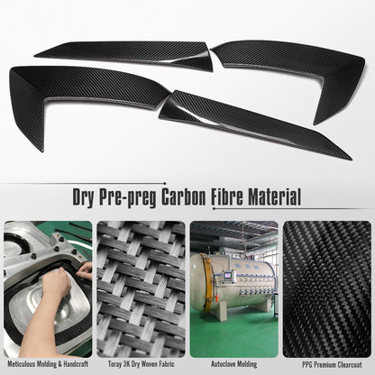 For Chevrolet Corvette C8 Stingray Sports Z06 Z51 2020-2024 Exterior Body Side Air Outlet Frame Cover Dry Carbon Fiber Car Trim