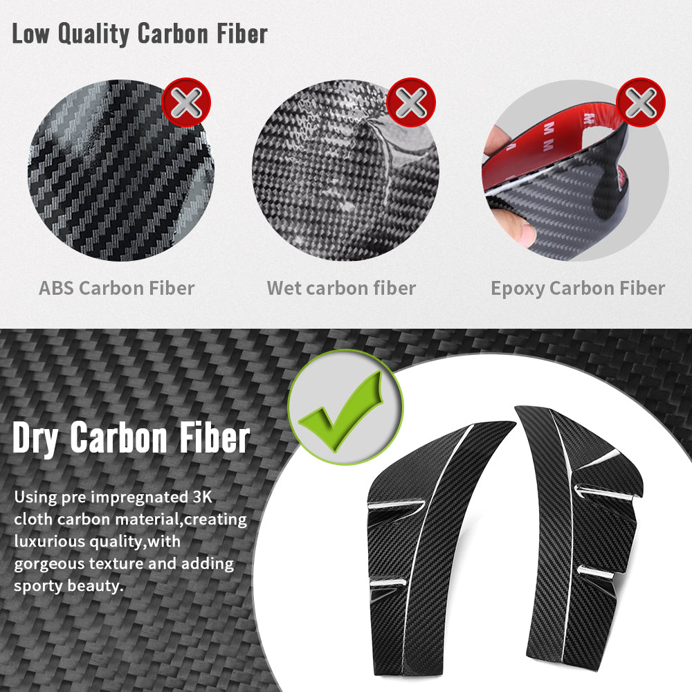 Dry Carbon Fiber Front Bumper Side Air Vent Trim For Toyota GR Yaris GT GR 2025 2026, Exterior Decor