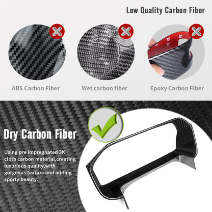 Dry Carbon Fiber Dashboard Cover Trim For Ford Bronco Raptor Outer Banks Badlands 2021-2025, Instrument Cluster Bezel