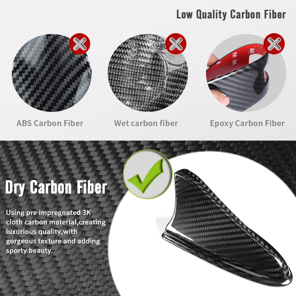 Dry Carbon Fiber Car Roof Antenna Cover Trim For Genesis G70 Prestige IK Sport Advanced 2017 - 2025, Exterior Decor