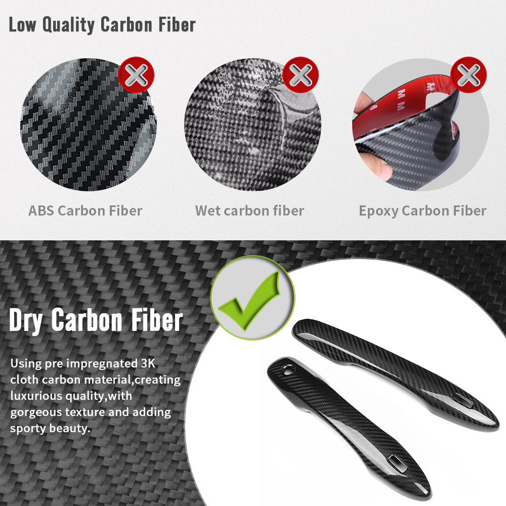 Dry Carbon Fiber Exterior Door Handle Cover For Toyota GR Yaris GR Corolla Camry 2025 2026, Outer Door Handles Trim