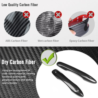 Dry Carbon Fiber Exterior Door Handle Cover For Toyota GR Yaris GR Corolla Camry 2025 2026, Outer Door Handles Trim